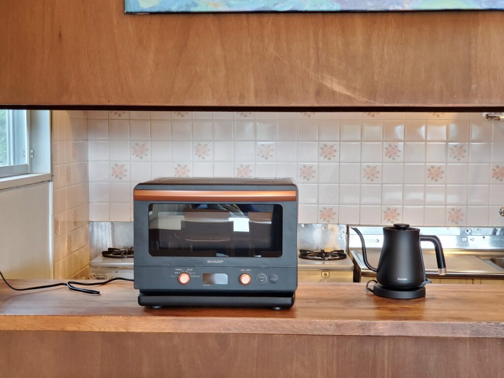 展望岩風呂付大型コテージ　家電