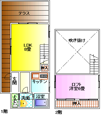 軽井沢062　ログ　間取