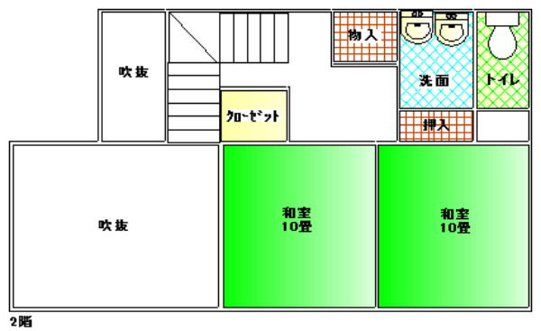 しゃくなげ平第一　15名用　間取り図２階